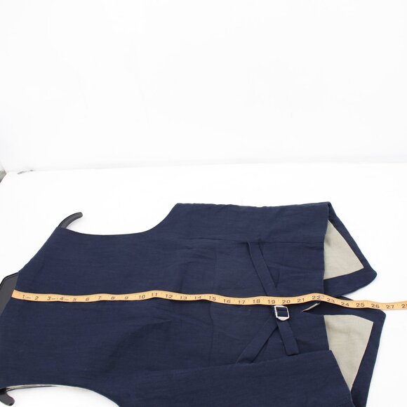 Joseph abboud vest men's small waistcoat five button navy blue gilet linen blend - Picture 7 of 12